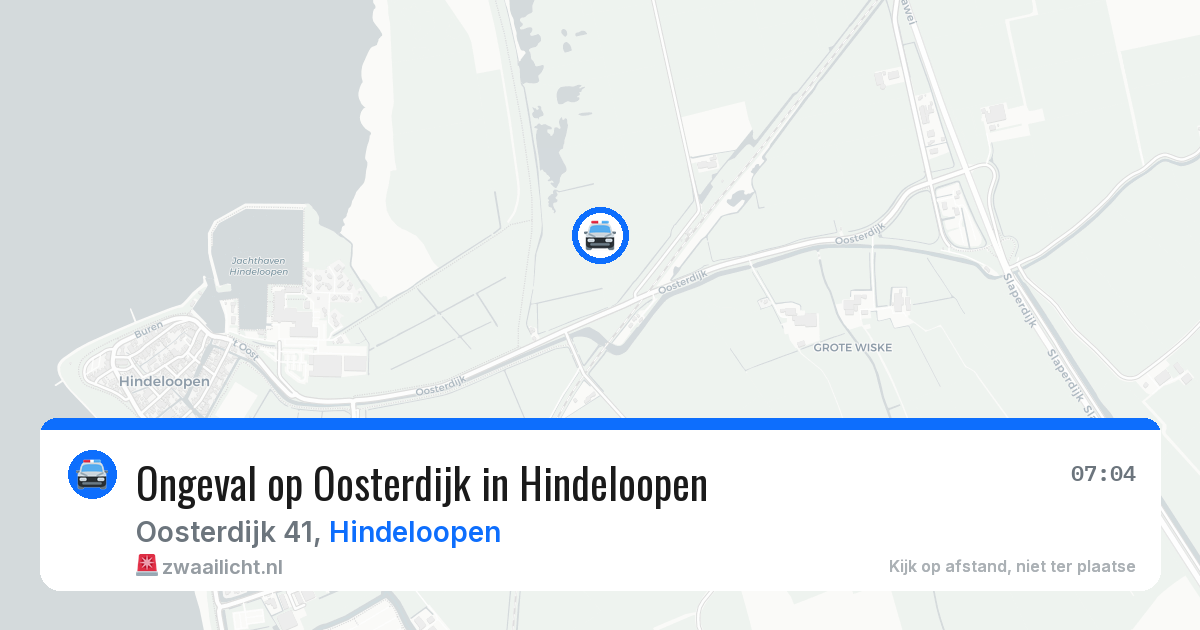 Ongeval op Oosterdijk in Hindeloopen — 1 jul 2026