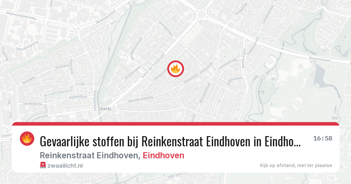 Gevaarlijke stoffen bij Reinkenstraat Eindhoven in Eindhoven — 1 jun 2026