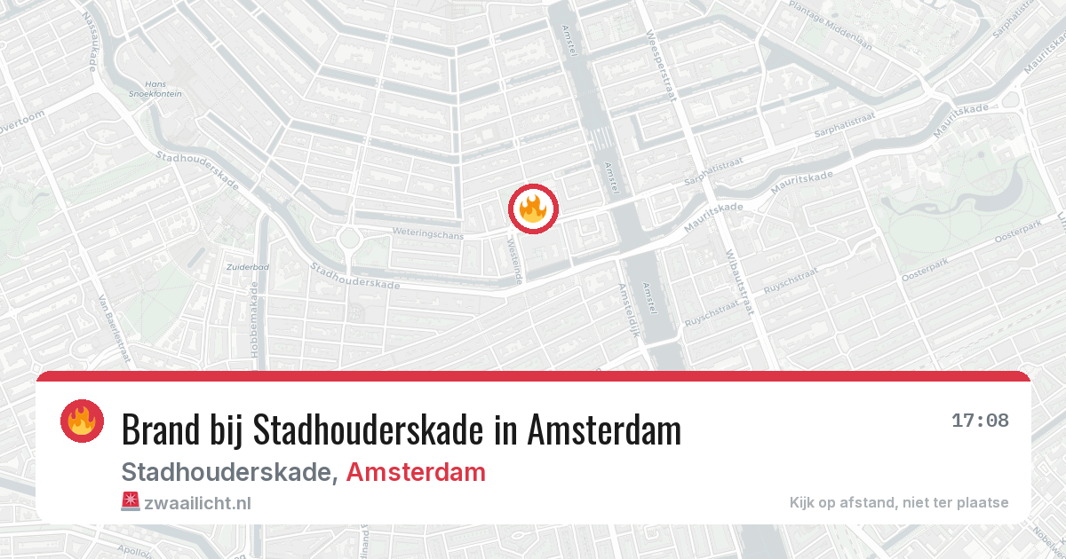 Brand bij Stadhouderskade in Amsterdam — 19 mei 2026