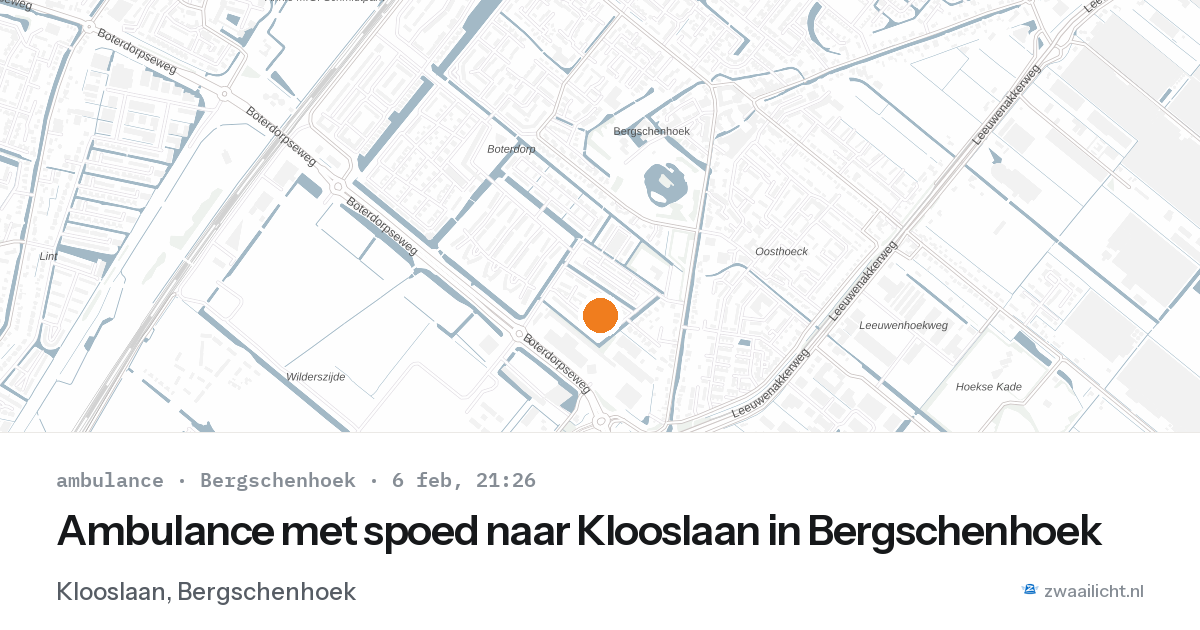 Ambulance met spoed naar Klooslaan in Bergschenhoek — 6 feb 2026
