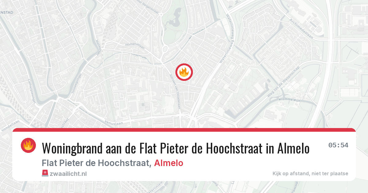 Woningbrand aan de Flat Pieter de Hoochstraat in Almelo — 2 feb 2026