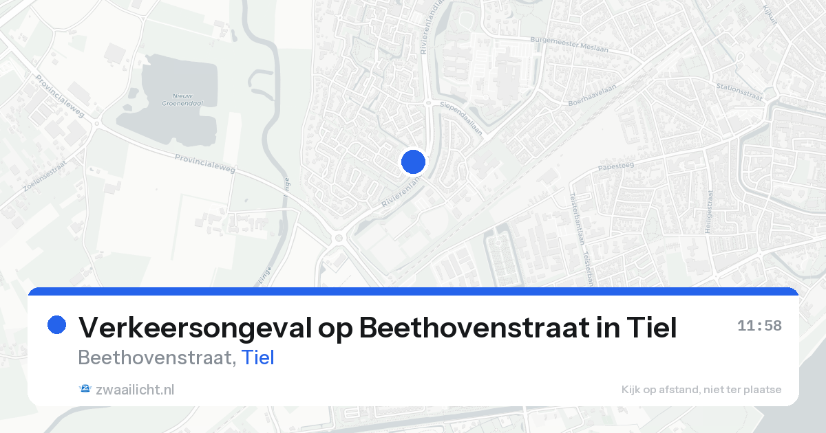 Verkeersongeval op Beethovenstraat in Tiel — 8 apr 2026