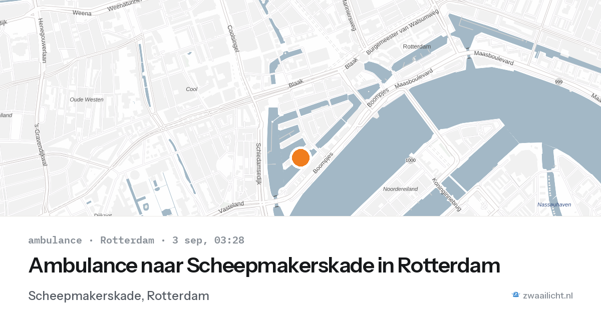 Ambulance naar Scheepmakerskade in Rotterdam — 3 sep 2026