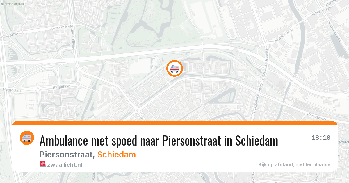 Ambulance met spoed naar Piersonstraat in Schiedam — 15 jul 2026