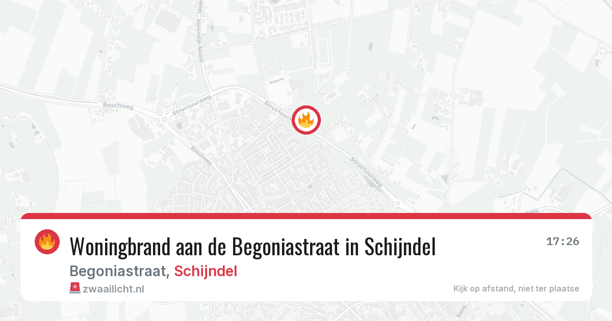 Woningbrand aan de Begoniastraat in Schijndel — 23 mei 2026