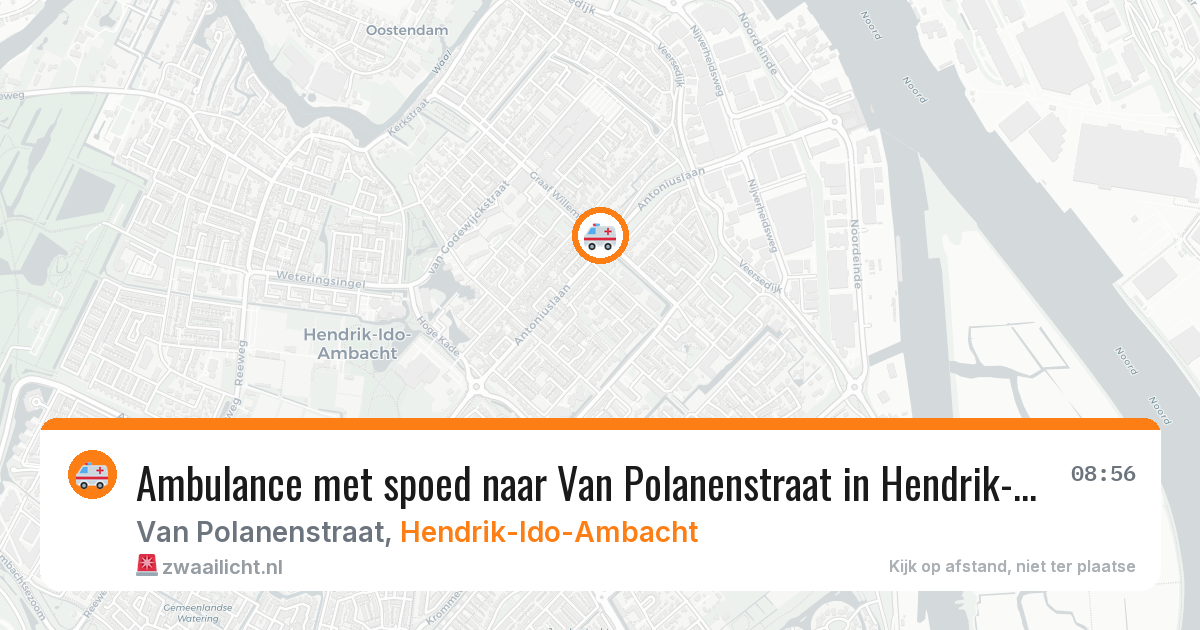 Ambulance met spoed naar Van Polanenstraat in Hendrik-Ido-Ambacht — 8 aug 2026