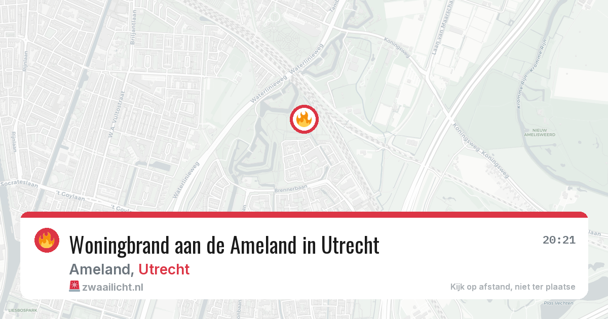 Woningbrand aan de Ameland in Utrecht — 30 apr 2026