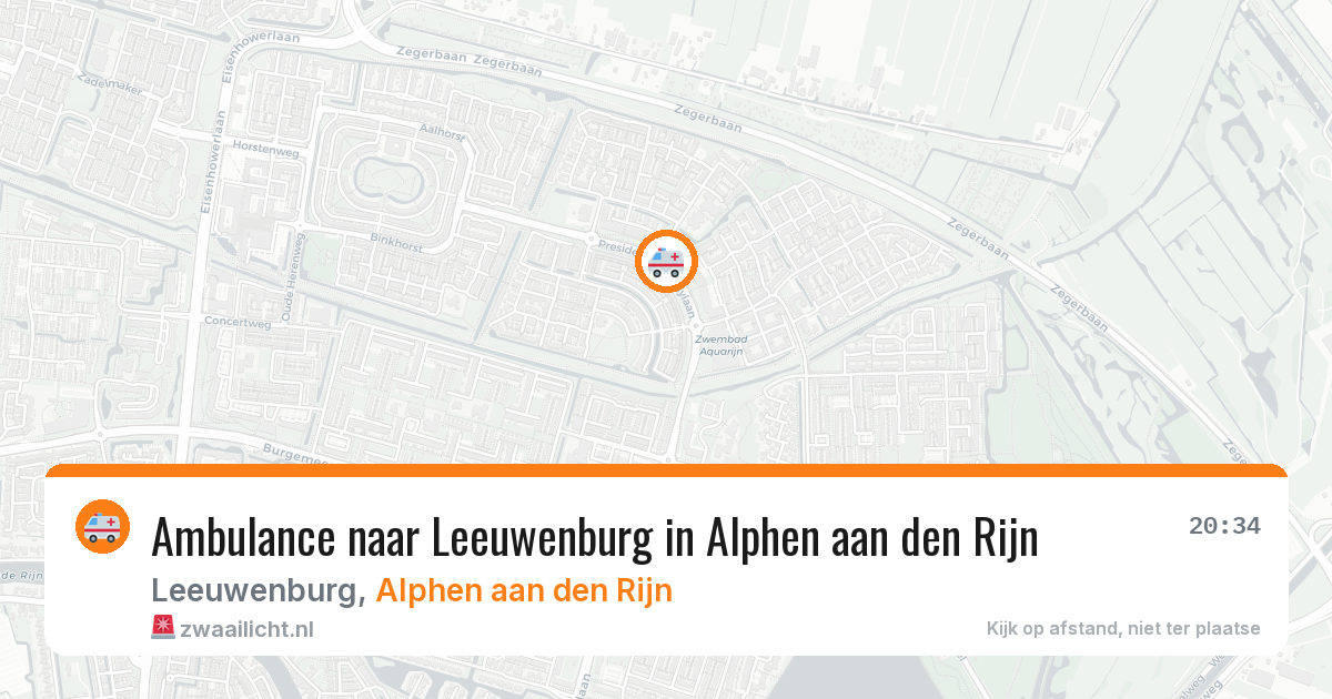 Ambulance naar Leeuwenburg in Alphen aan den Rijn — 8 aug 2026