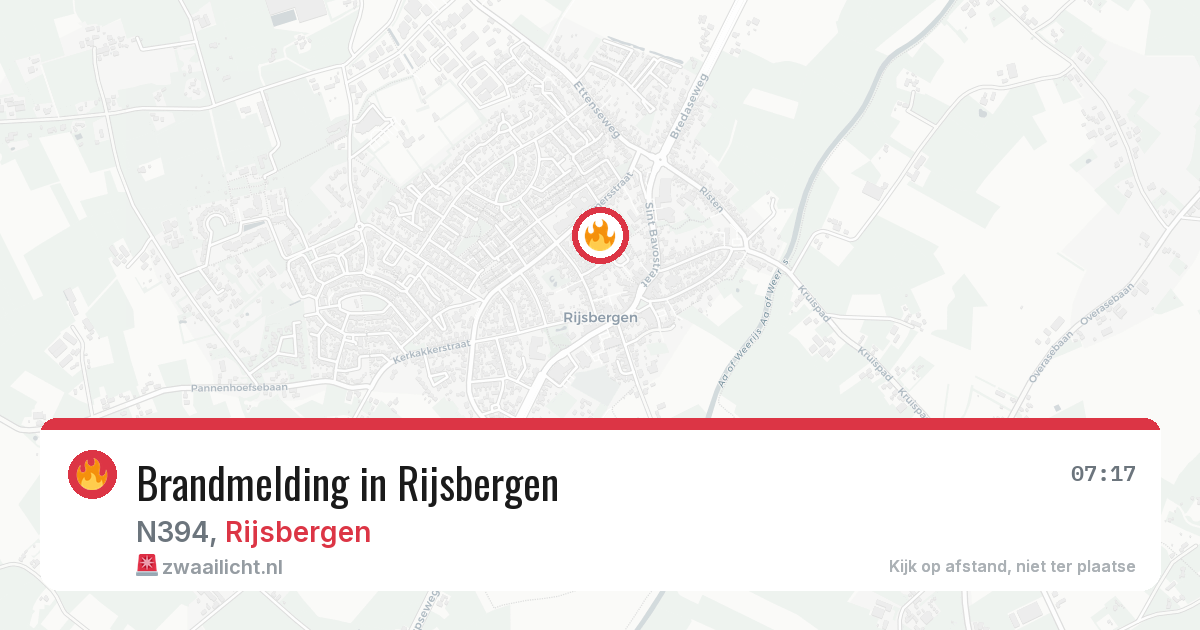 Brandmelding in Rijsbergen — 5 aug 2026