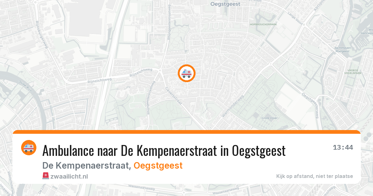 Ambulance naar De Kempenaerstraat in Oegstgeest — 10 jul 2026
