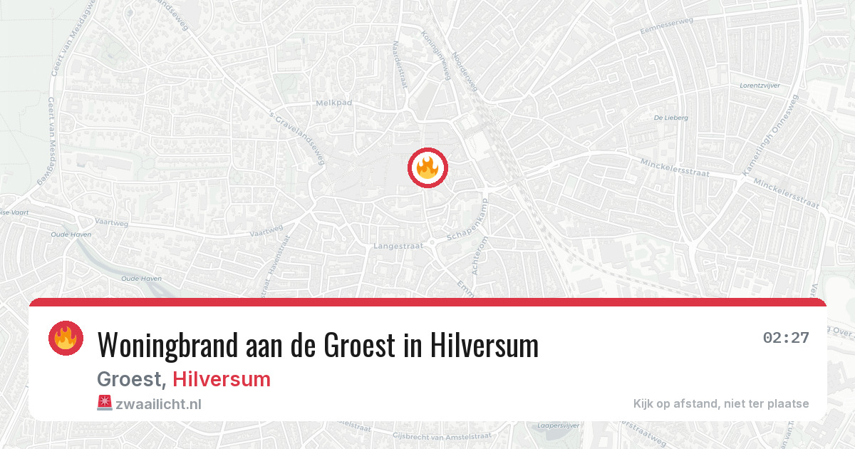 Woningbrand aan de Groest in Hilversum — 1 mei 2026