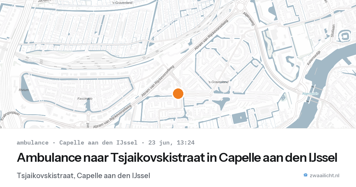 Ambulance naar Tsjaikovskistraat in Capelle aan den IJssel — 23 jun 2026