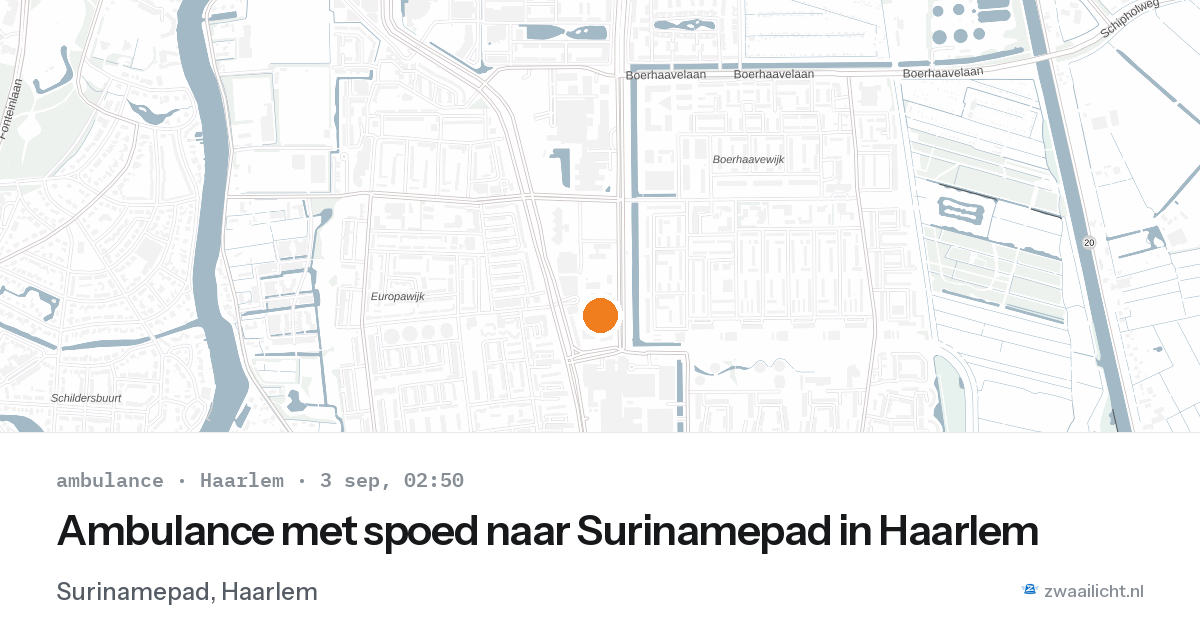 Ambulance met spoed naar Surinamepad in Haarlem — 3 sep 2026
