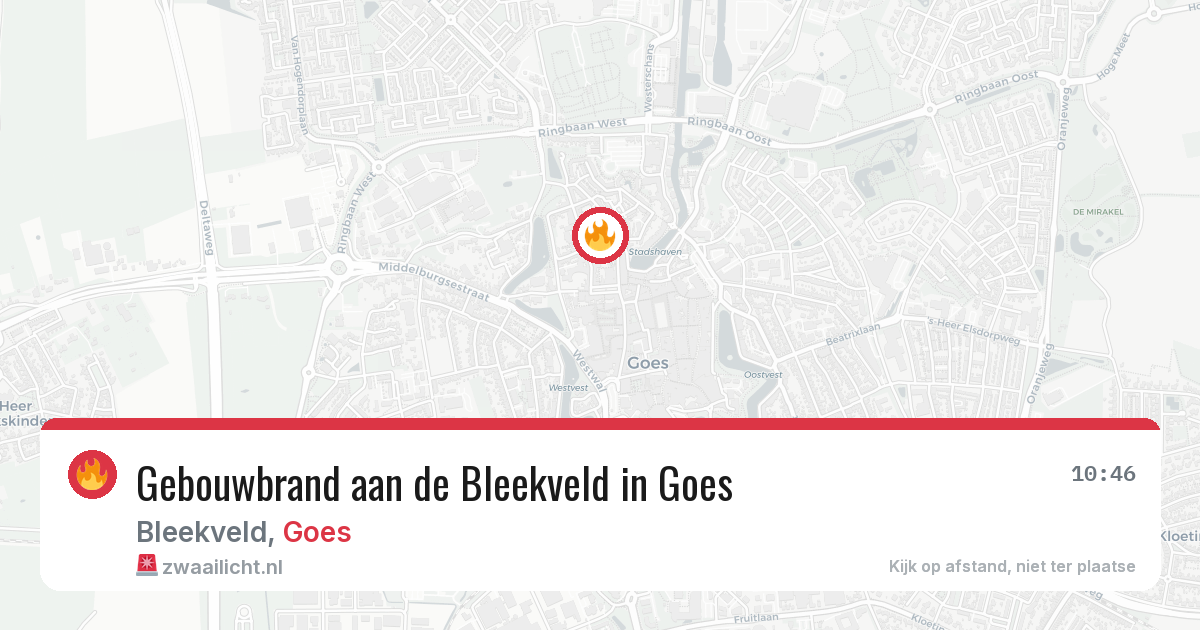 Gebouwbrand aan de Bleekveld in Goes — 14 apr 2026