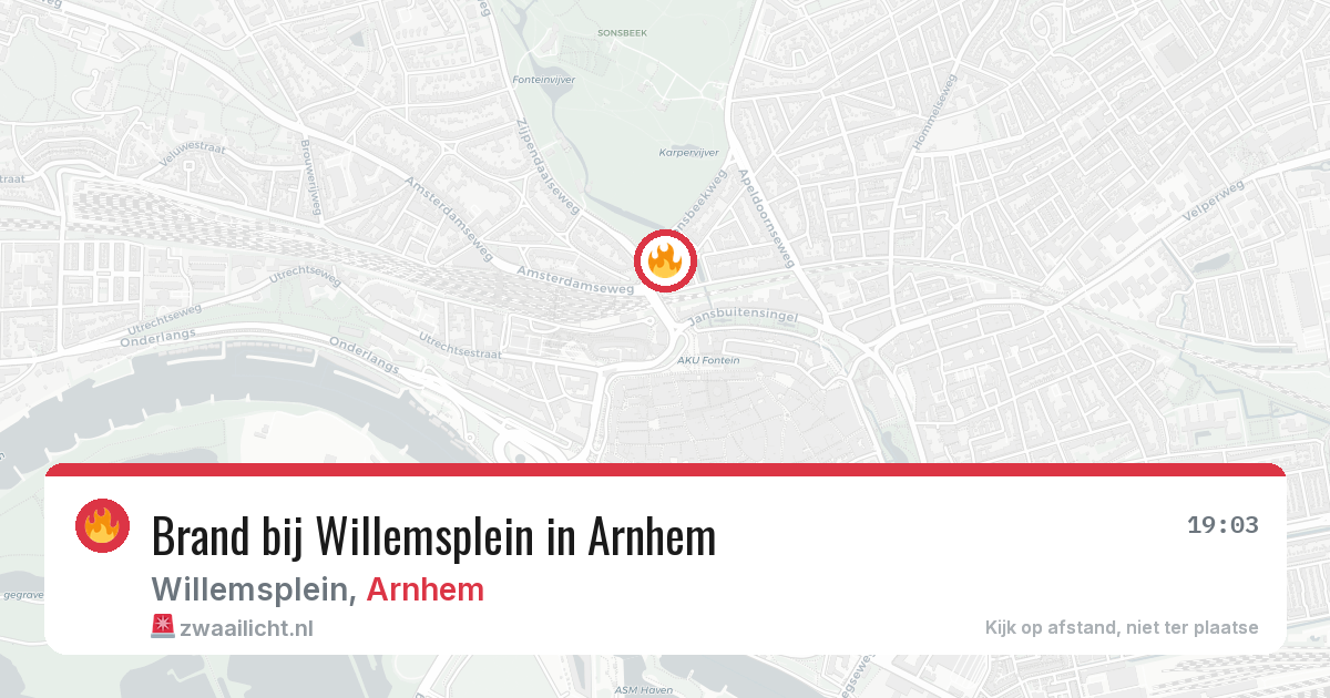 Brand bij Willemsplein in Arnhem — 12 aug 2026