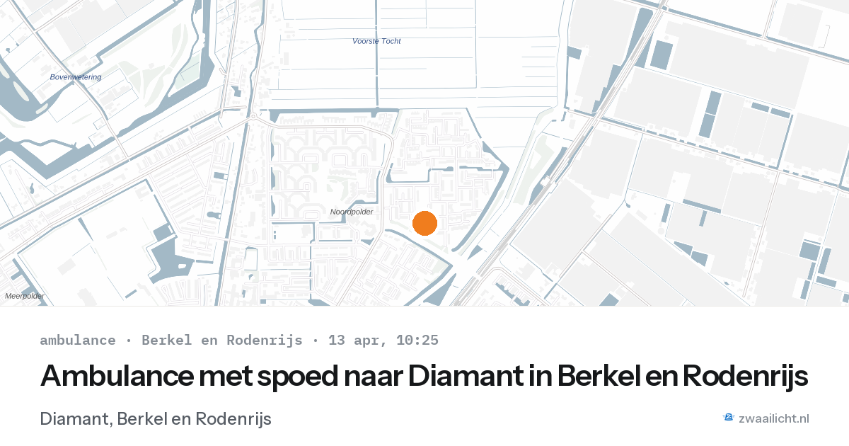 Ambulance met spoed naar Diamant in Berkel en Rodenrijs — 13 apr 2026