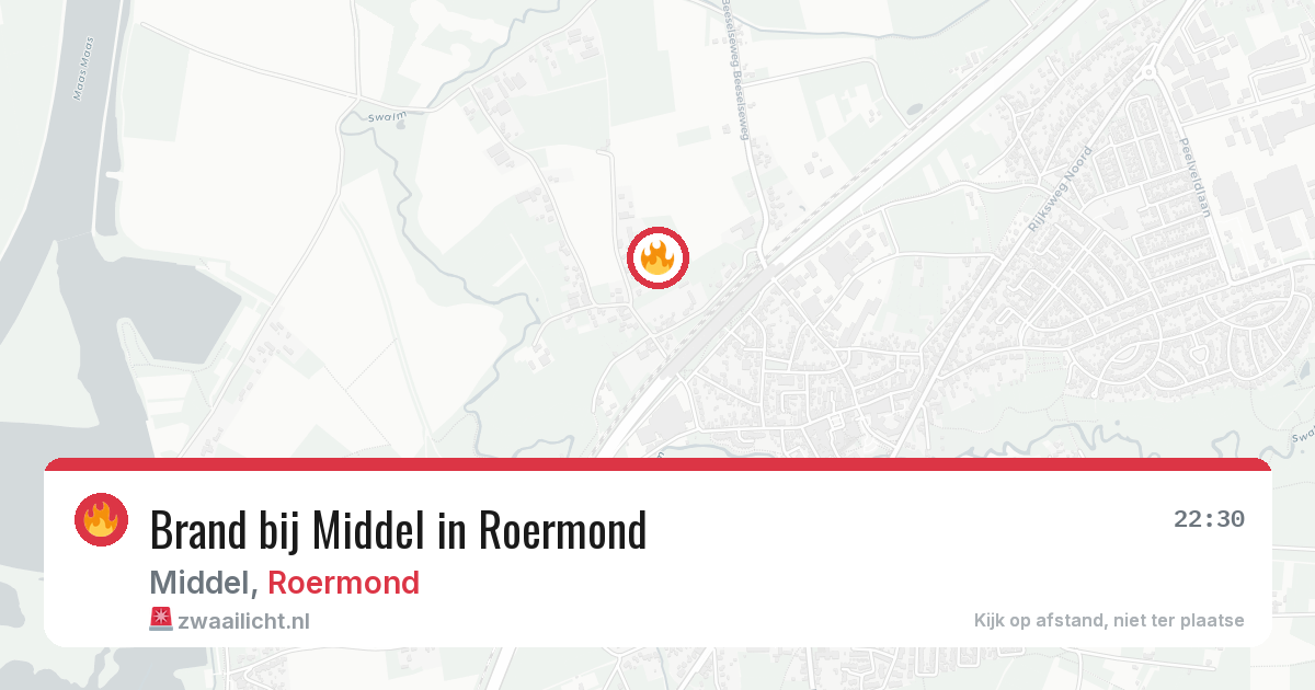Brand bij Middel in Roermond — 26 jun 2026