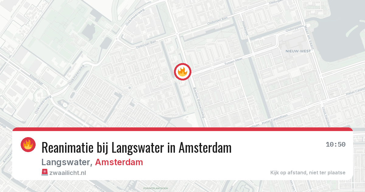 Reanimatie bij Langswater in Amsterdam — 10 mei 2026