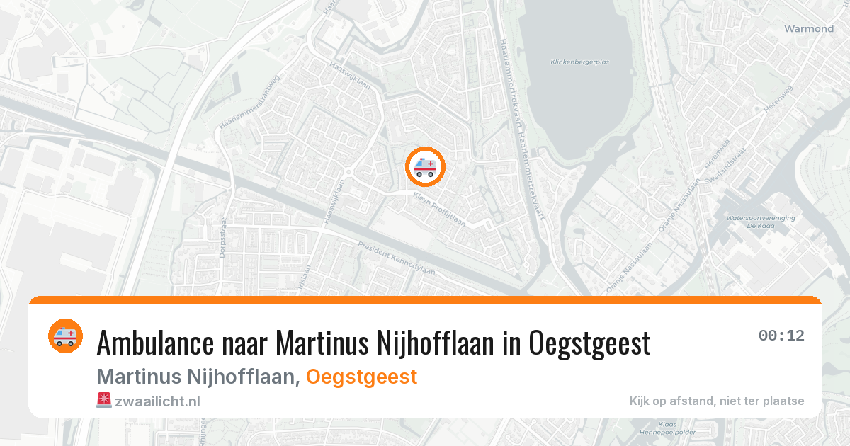 Ambulance naar Martinus Nijhofflaan in Oegstgeest — 11 aug 2026