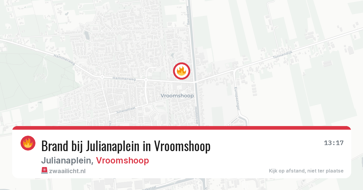 Brand bij Julianaplein in Vroomshoop — 6 jul 2026