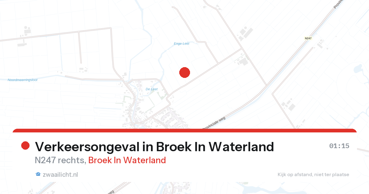Verkeersongeval in Broek In Waterland — 26 aug 2026