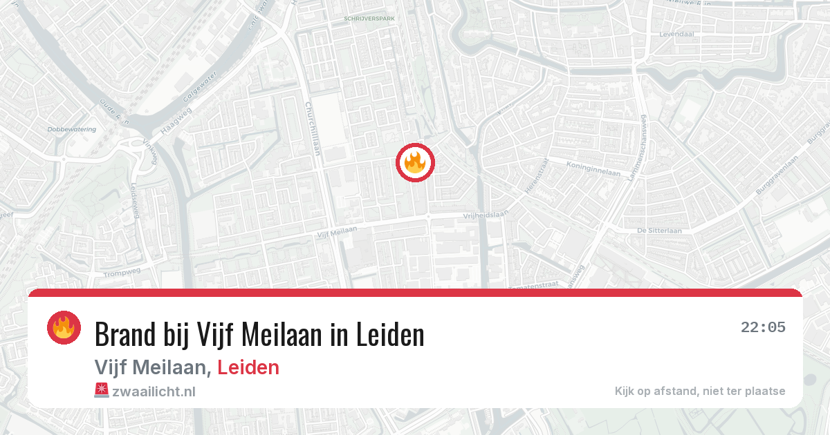 Brand bij Vijf Meilaan in Leiden — 24 jun 2026