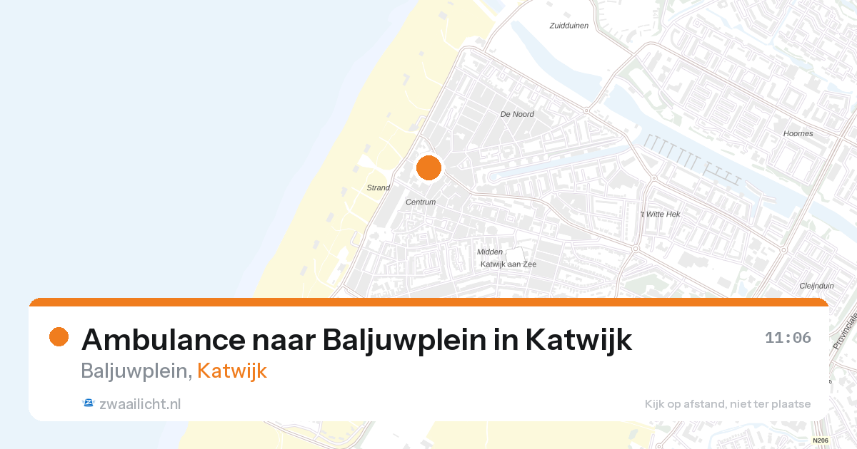 Ambulance naar Baljuwplein in Katwijk — 24 mei 2026