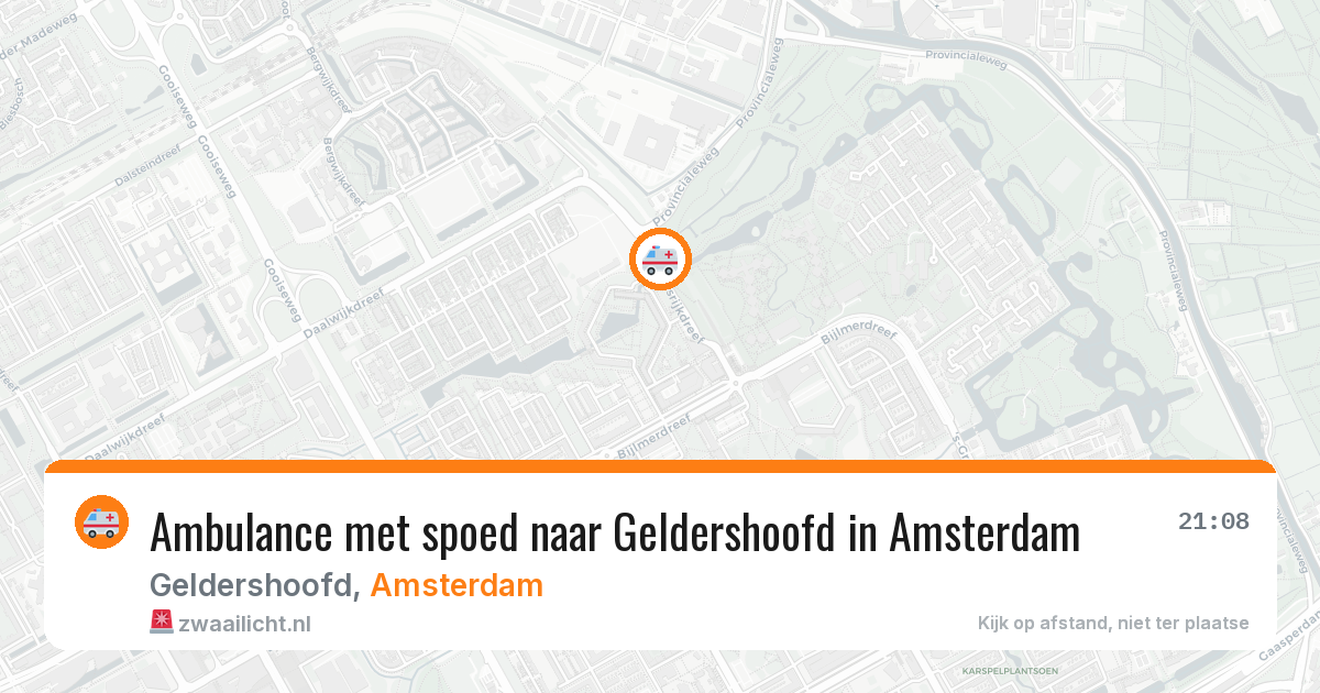 Ambulance met spoed naar Geldershoofd in Amsterdam — 9 aug 2026