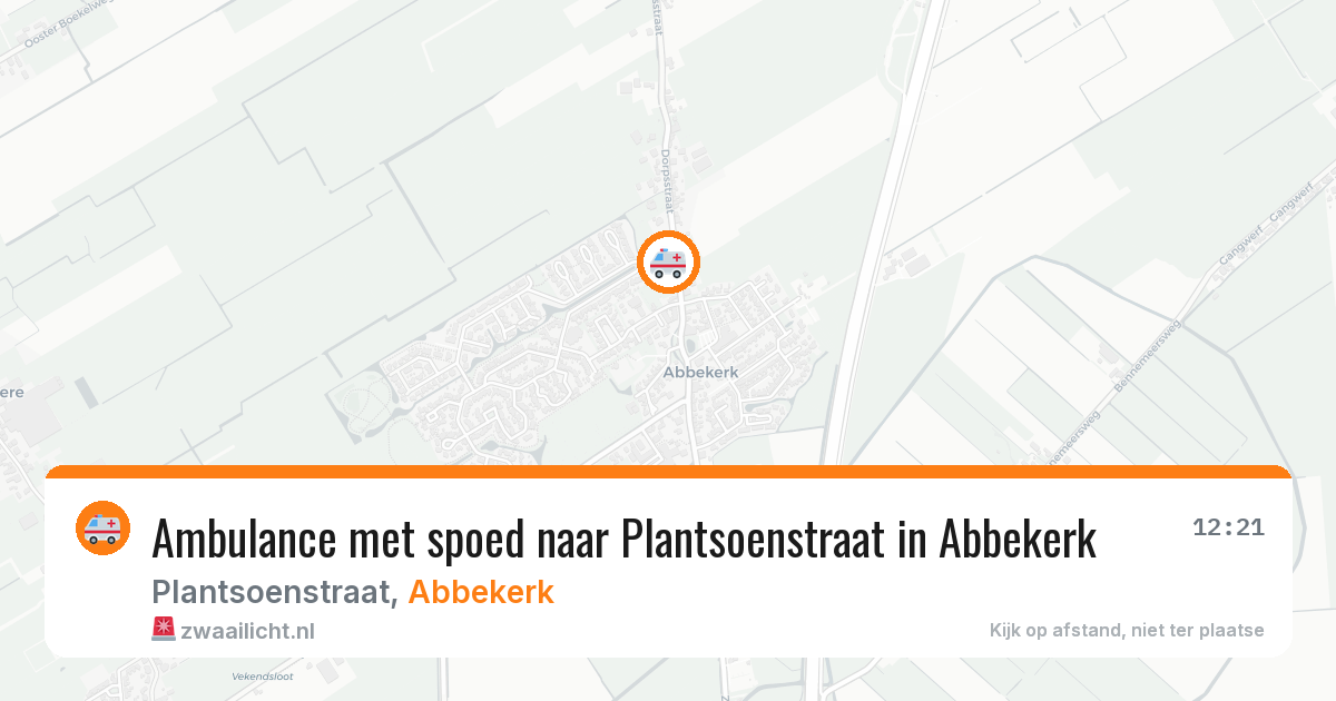 Ambulance met spoed naar Plantsoenstraat in Abbekerk — 29 mei 2026