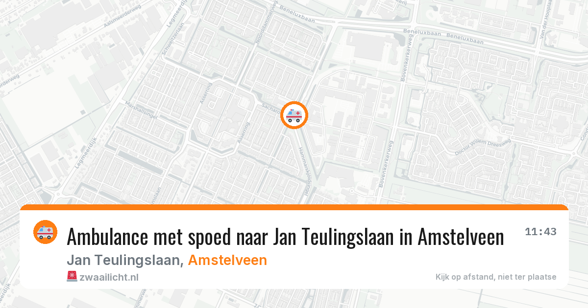 Ambulance met spoed naar Jan Teulingslaan in Amstelveen — 12 mei 2026
