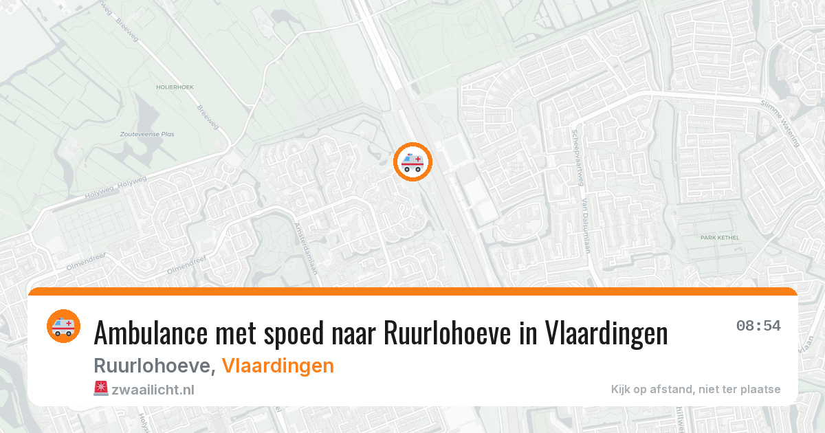 Ambulance met spoed naar Ruurlohoeve in Vlaardingen — 27 jul 2026