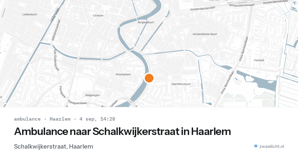 Ambulance naar Schalkwijkerstraat in Haarlem — 4 sep 2026