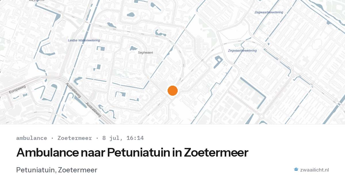 Ambulance naar Petuniatuin in Zoetermeer — 8 jul 2026