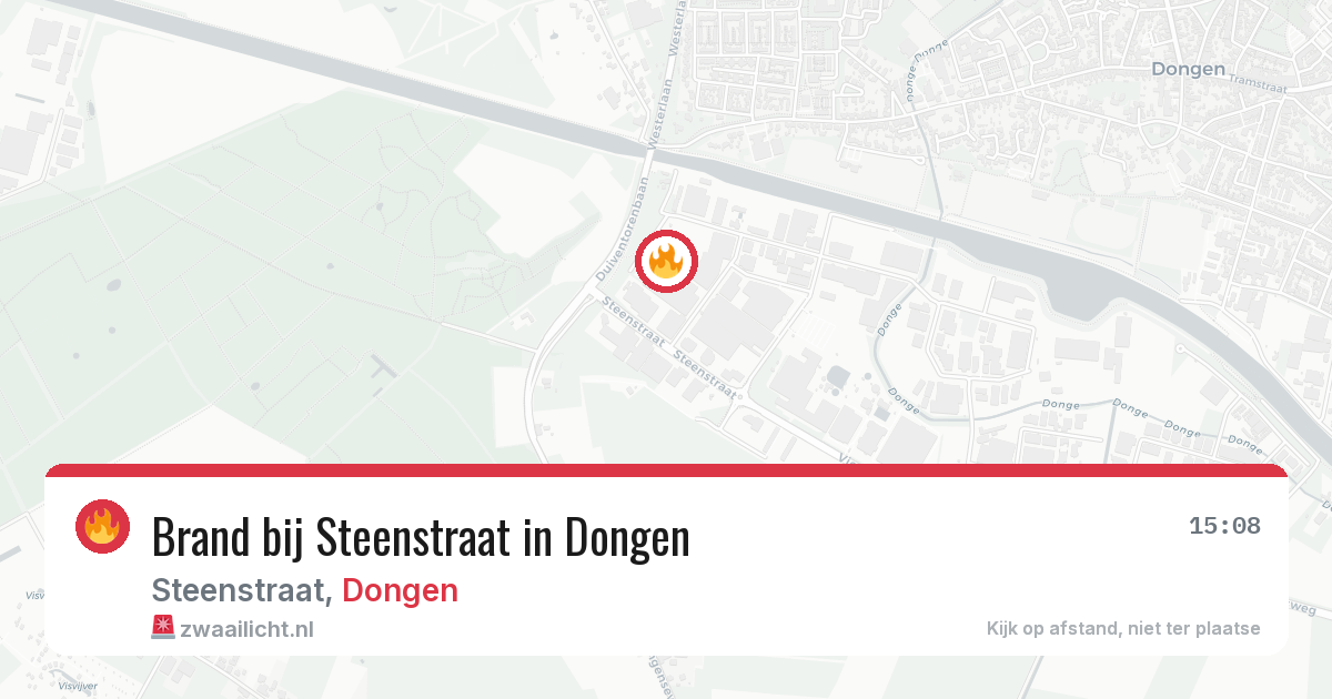 Brand bij Steenstraat in Dongen — 14 aug 2026