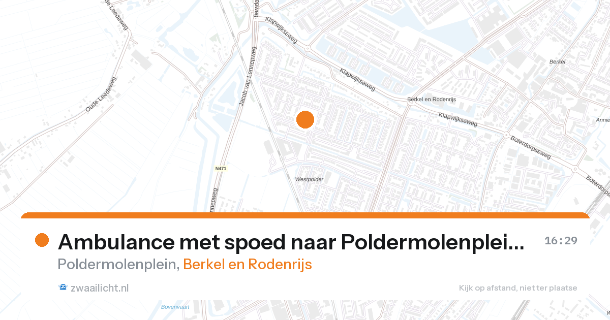 Ambulance met spoed naar Poldermolenplein in Berkel en Rodenrijs — 6 jul 2026