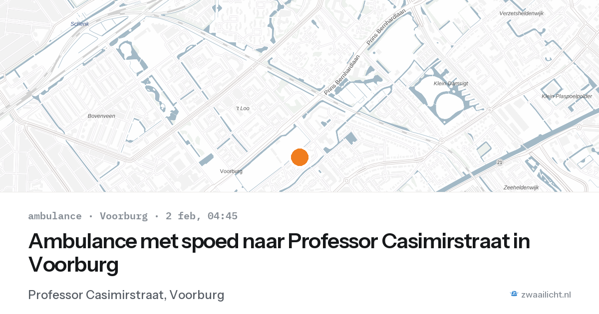 Ambulance met spoed naar Professor Casimirstraat in Voorburg — 2 feb 2026