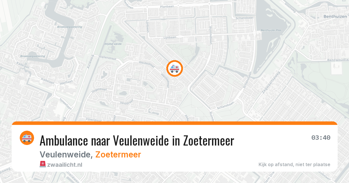 Ambulance naar Veulenweide in Zoetermeer — 9 aug 2026