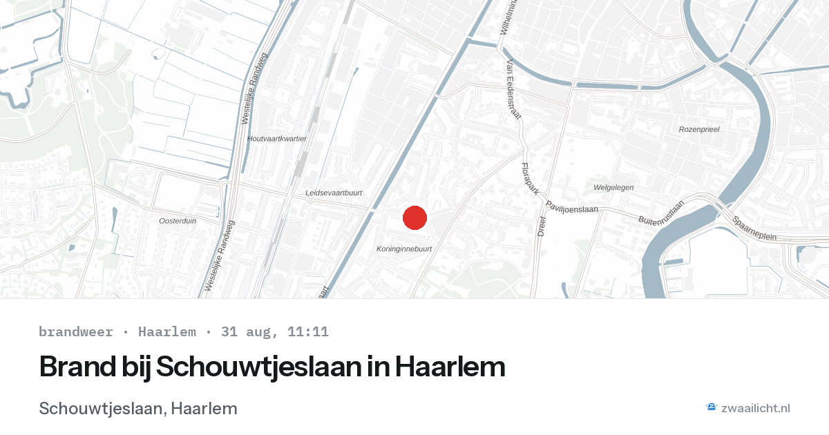 Brand bij Schouwtjeslaan in Haarlem — 31 aug 2026