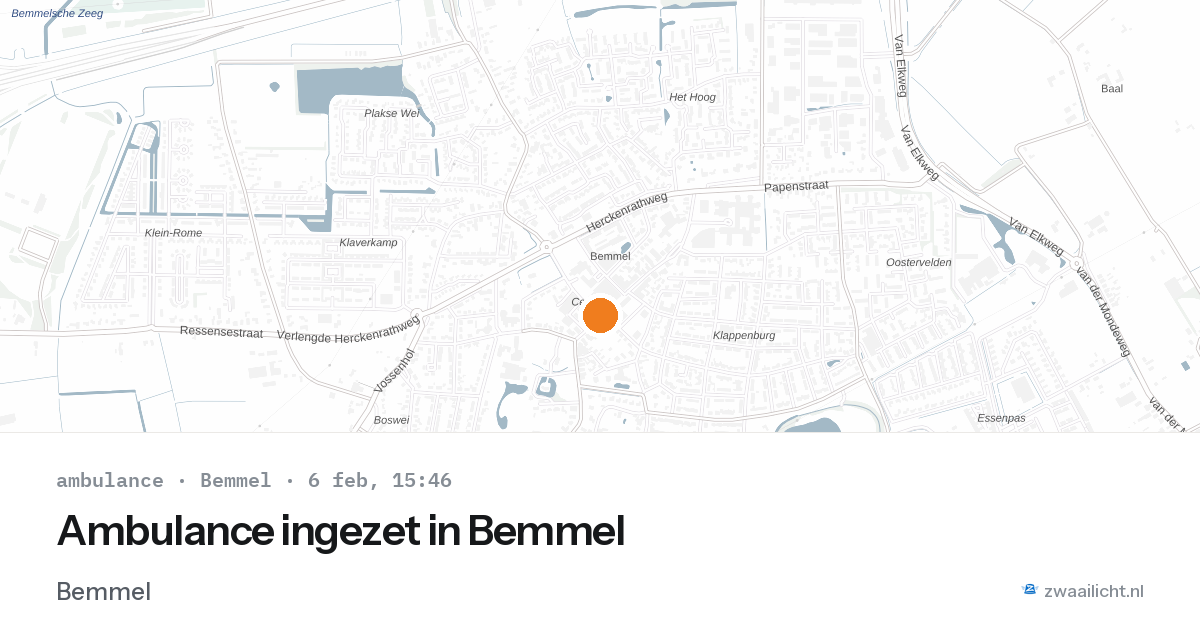 Ambulance ingezet in Bemmel — 6 feb 2026