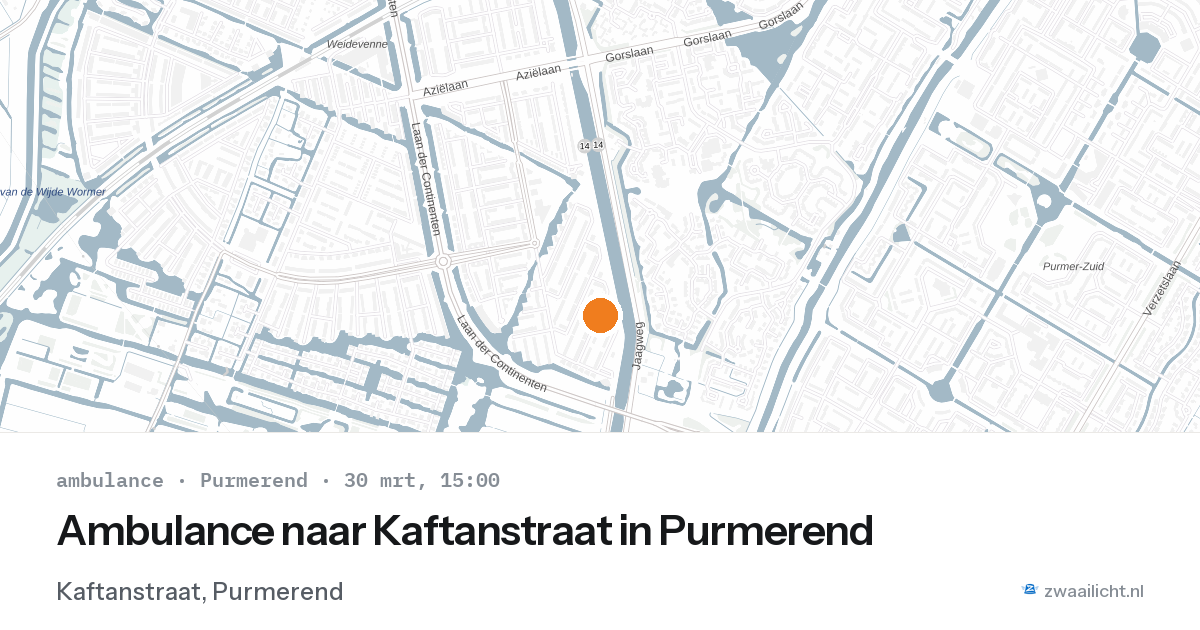 Ambulance naar Kaftanstraat in Purmerend — 30 mrt 2026