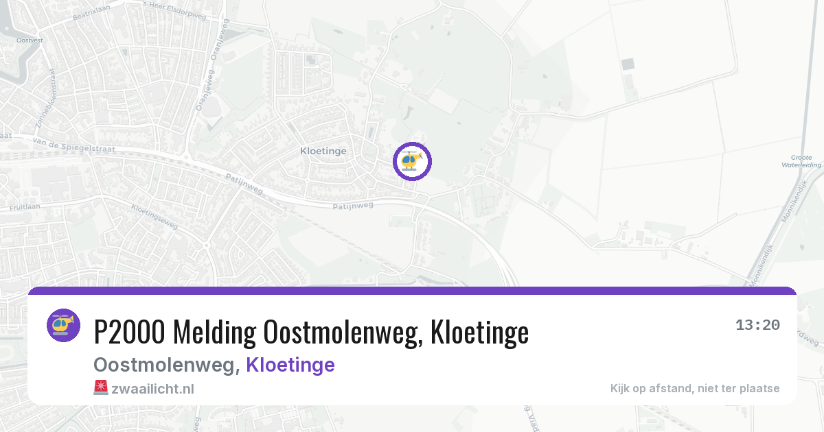 P2000 Melding Oostmolenweg, Kloetinge — 30 jan 2026