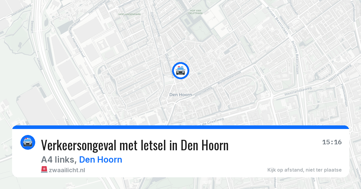 Verkeersongeval met letsel in Den Hoorn — 13 mei 2026