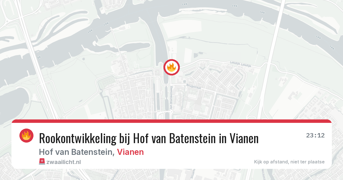 Rookontwikkeling bij Hof van Batenstein in Vianen — 17 jun 2026