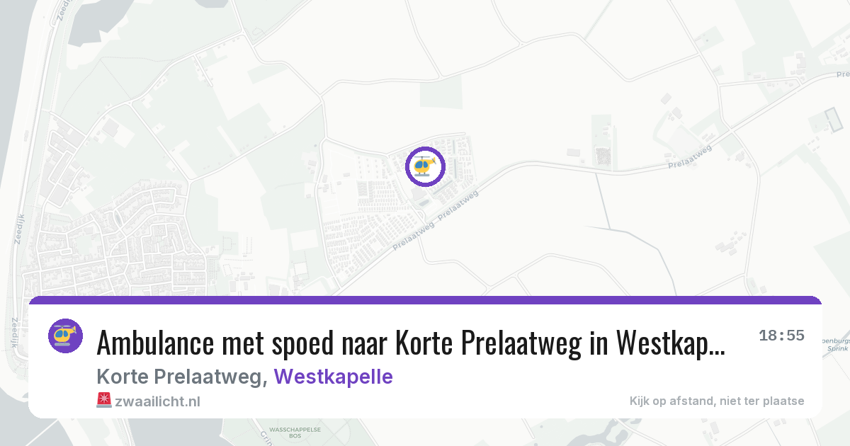 Ambulance met spoed naar Korte Prelaatweg in Westkapelle — 7 aug 2026