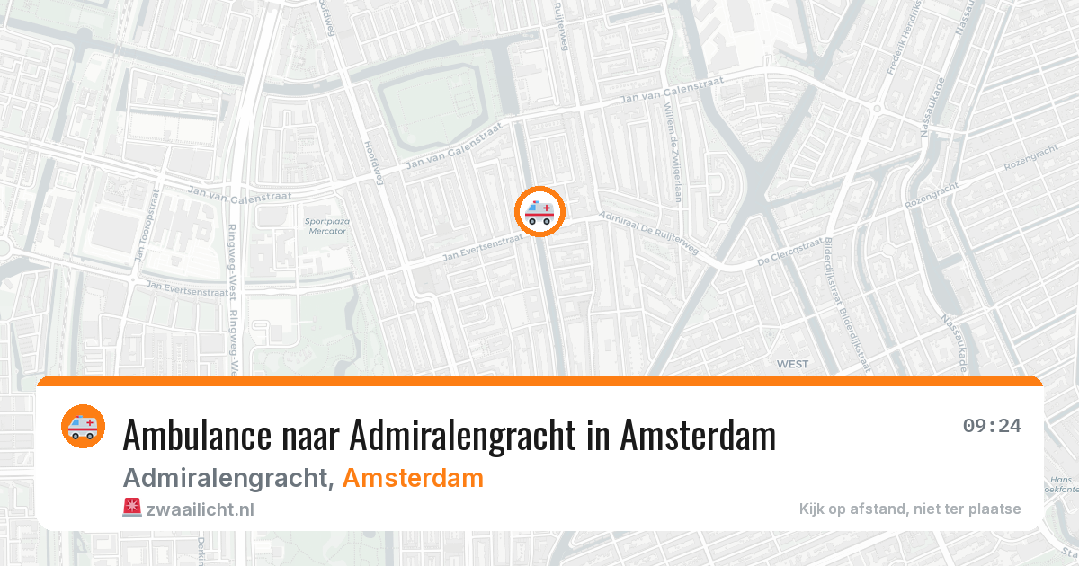 Ambulance naar Admiralengracht in Amsterdam — 12 aug 2026