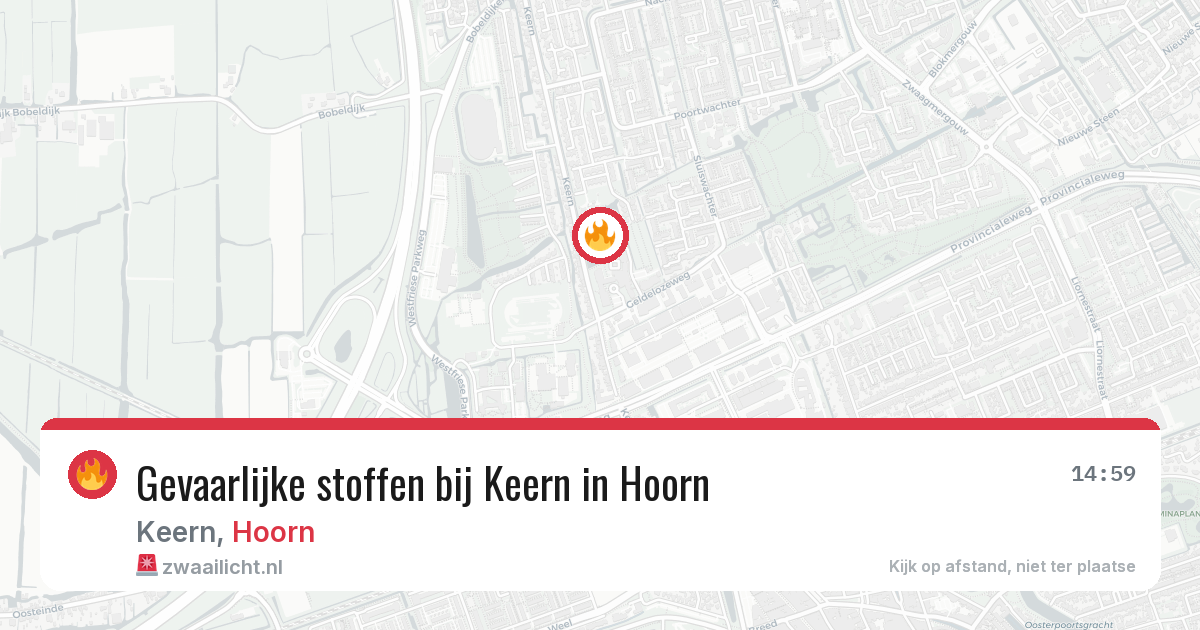 Gevaarlijke stoffen bij Keern in Hoorn — 11 aug 2026