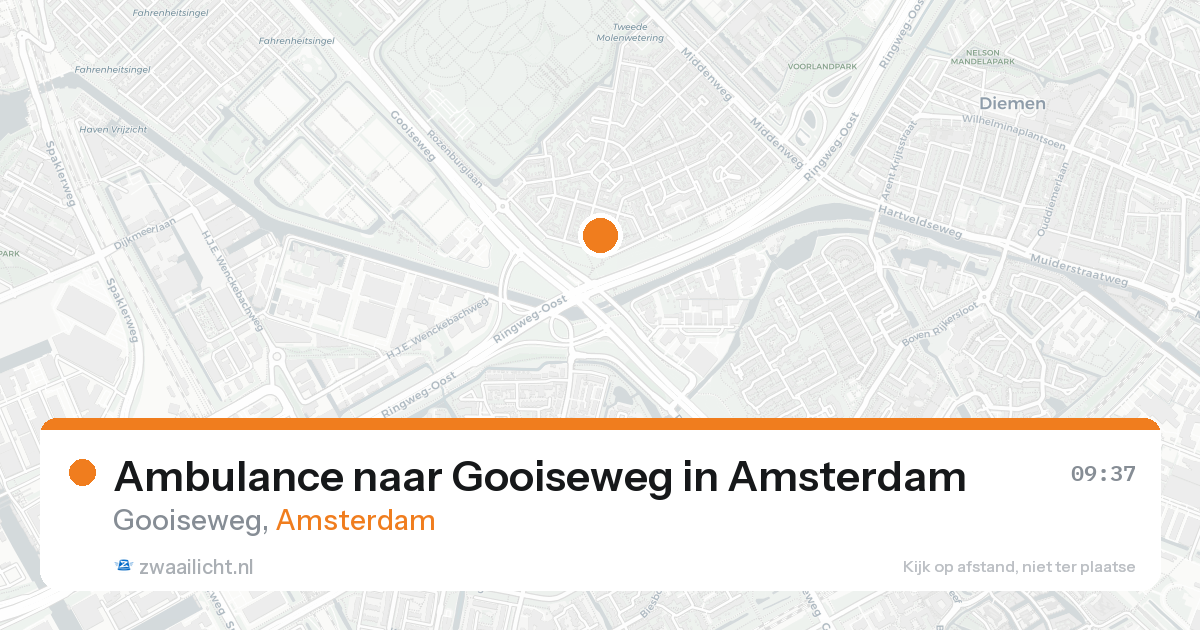 Ambulance naar Gooiseweg in Amsterdam — 20 aug 2026