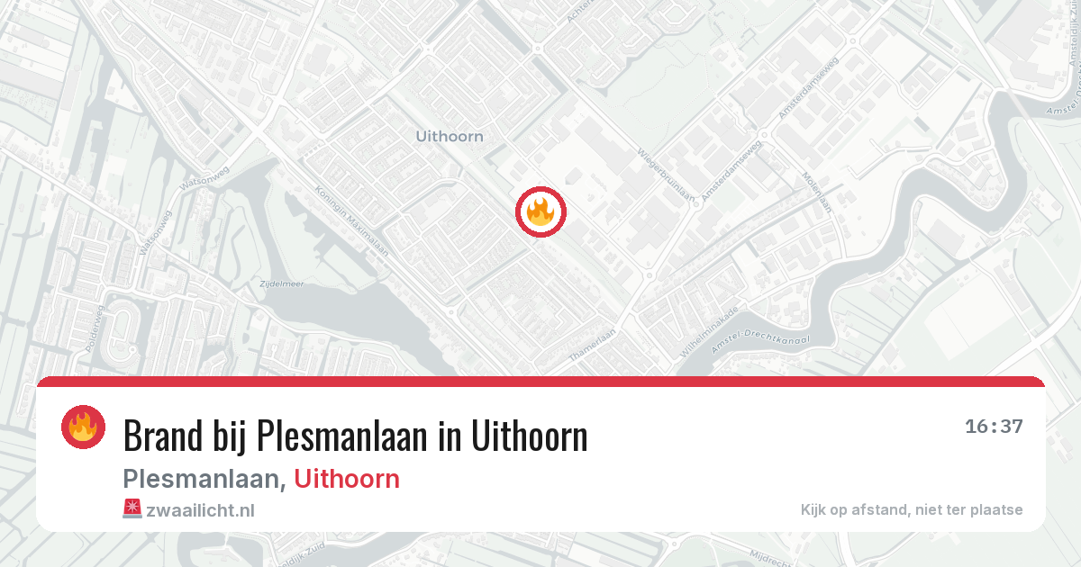 Brand bij Plesmanlaan in Uithoorn — 25 jun 2026