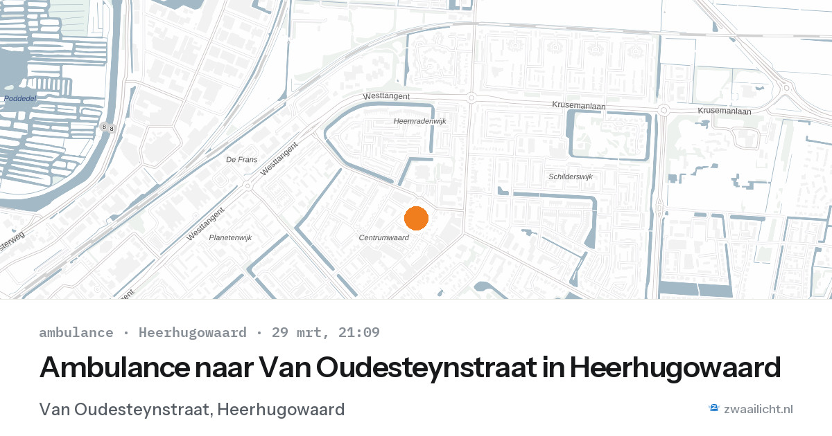 Ambulance naar Van Oudesteynstraat in Heerhugowaard — 29 mrt 2026