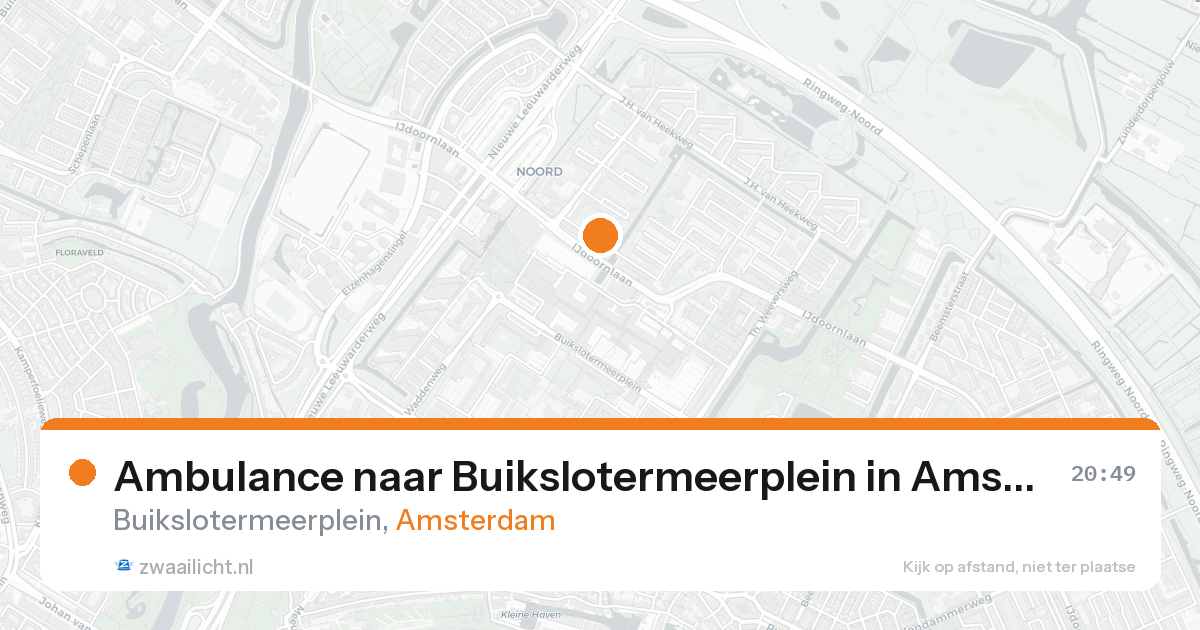 Ambulance naar Buikslotermeerplein in Amsterdam — 16 aug 2026